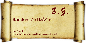 Bardun Zoltán névjegykártya