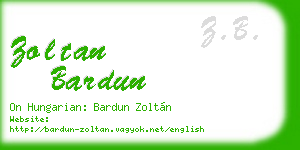 zoltan bardun business card
